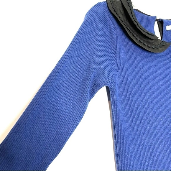 Boden Royal Blue Peter Pan Collared Wool Blend Sweater Dress US 10 - Picture 5 of 7